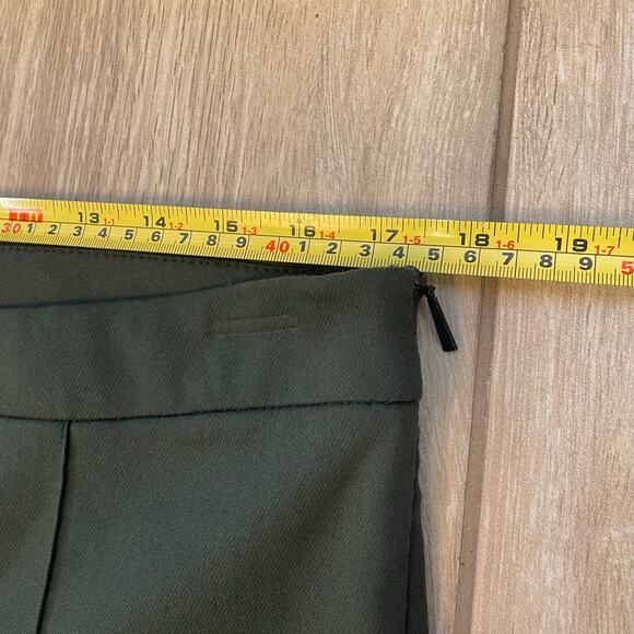 MNG Mango Womens Pants US 8 Green Cropped Stretch Straight Leg Trousers Workwear - Picture 6 of 8